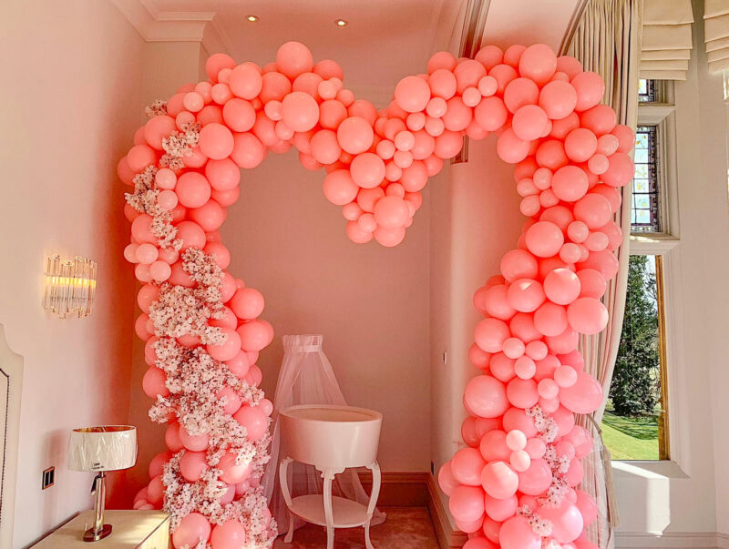 Pink Heart Balloon Arch
