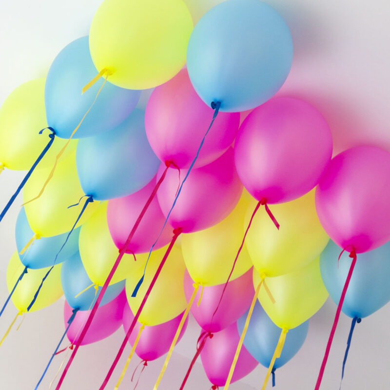 Neon Helium Ceiling Balloons Delivered (2)