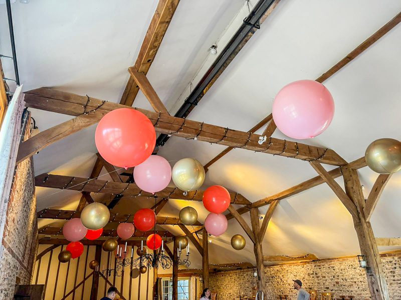 Upwaltham Barns - Pink & Coral Suspended Ceiling (3)