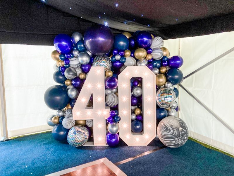 40th Birthday Purple Disco Display - Colchester (2)
